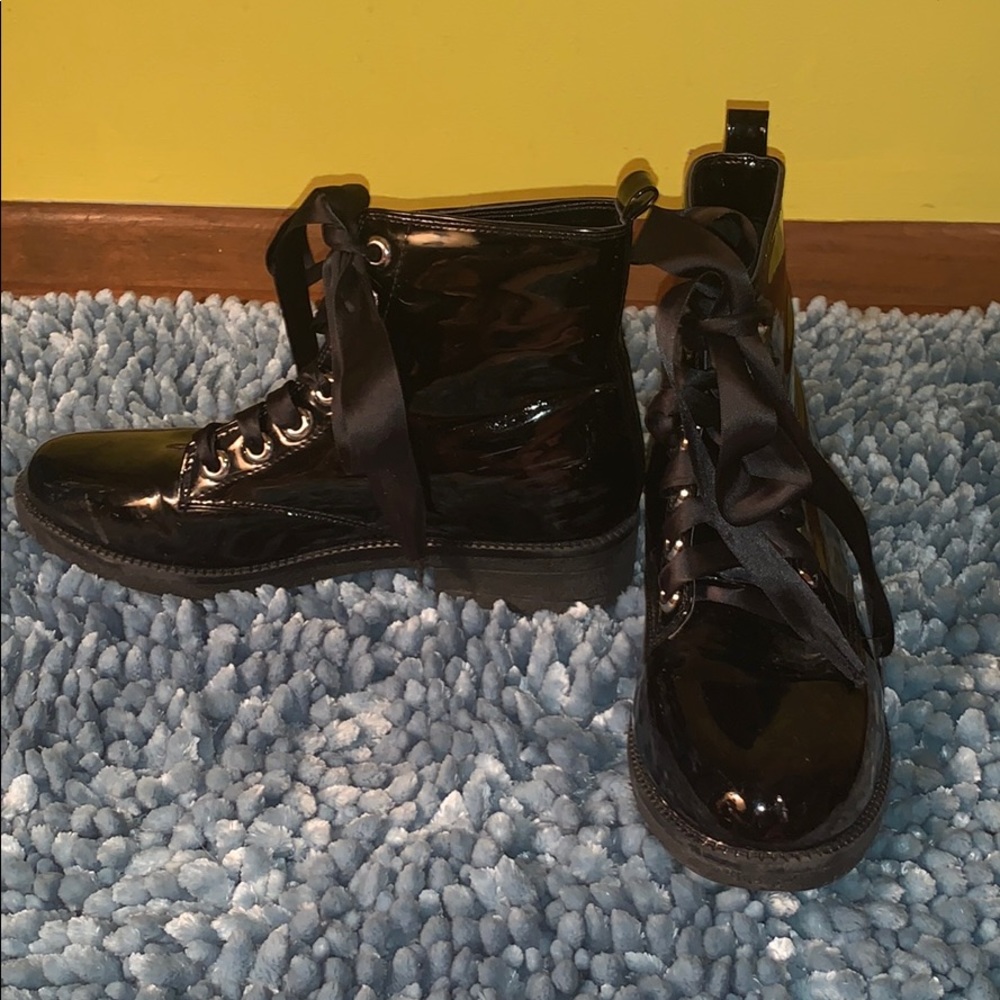 Black combat boots